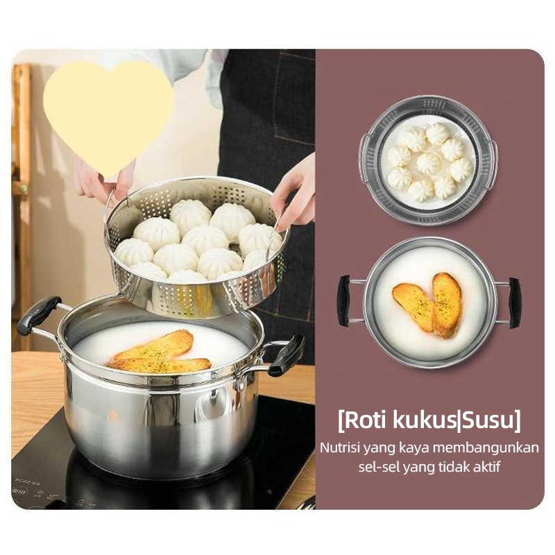 Panci Kukus Bakpao Siomay Kue Langseng Sarangan Dandang Panci Steamer Japan Bakpao Siomay Kue