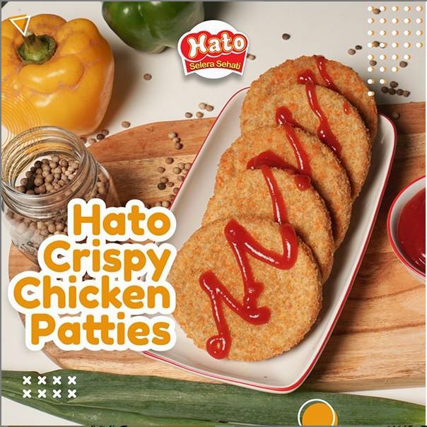 

HATO Crispy Chicken Patties - Patty Isian Burger Ayam 670gr isi 10pcs - Kheiza Frozen