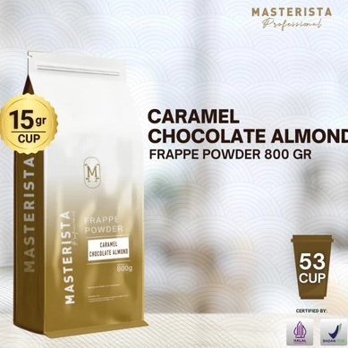 

Bubuk Minuman Masterista Caramel Chocolate Almond 800gr / Bubuk Minuman Rasa Karamel Coklat Almond / Bubuk Caramel Choco Almond Frappe