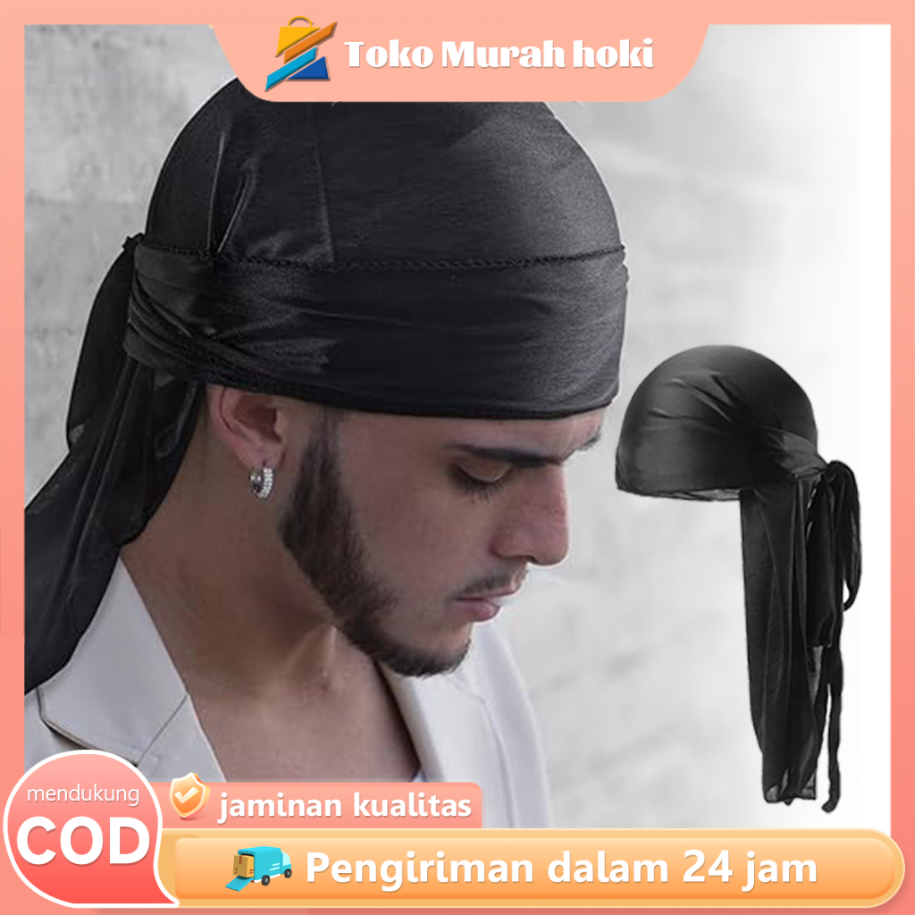 Durag Kepala Bandana Durag Ekor Panjang Ikat Kepala Breathable Durag Rambut Bandana Chemo Cap