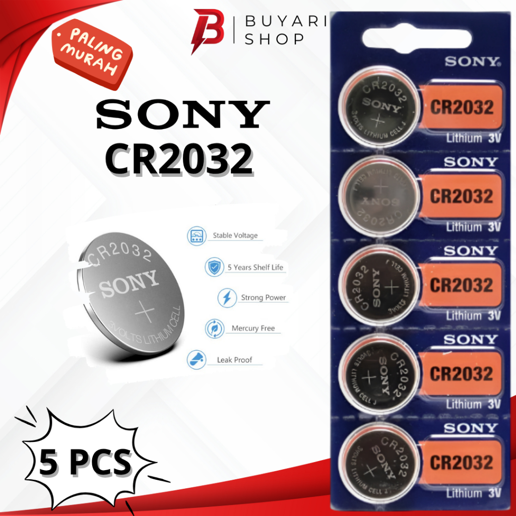 8 PCS Baterai Batre Batrai Batrei CMOS Sony CR2032 Laptop PC Baterai Timbangan Digital badan CR2032 