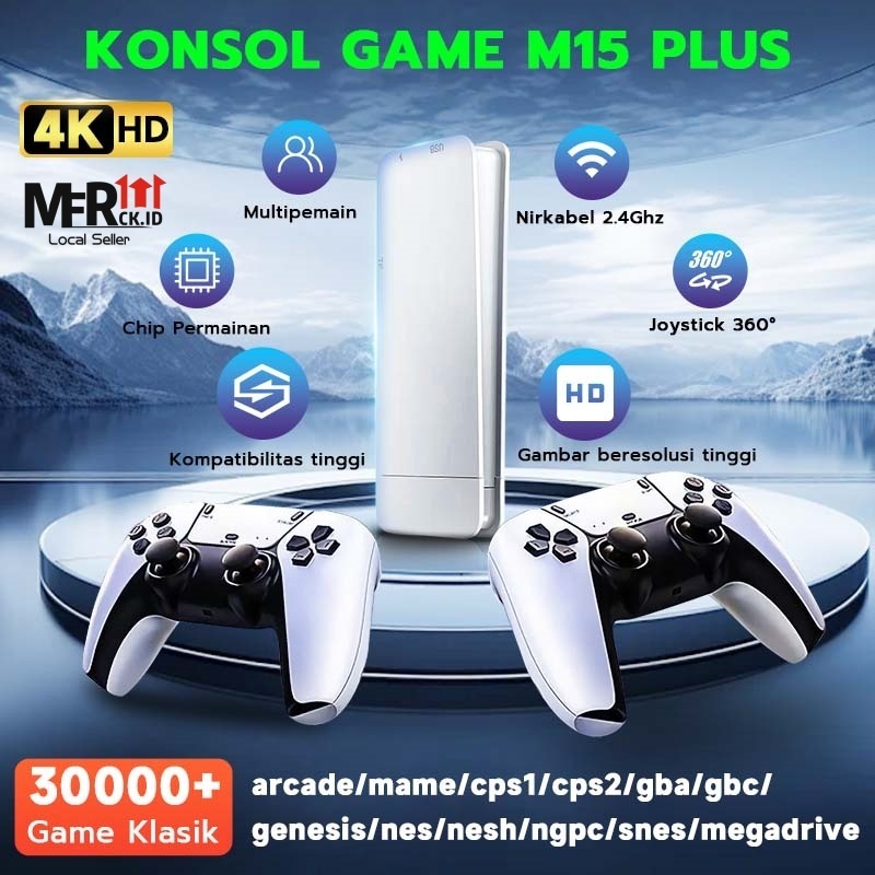 M15 Plus Game Stick Wireless Controller 4K Console Retro 30000+ Games PSP Video Games HDMI TV Gaming