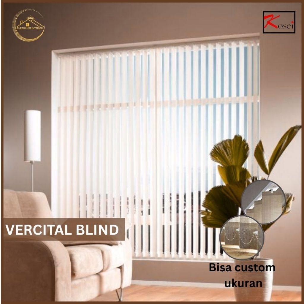 Vertical Blinds Dimout 80% - Tirai Gulung / Tirai Jendela - Gorden Gulung - CUSTOM UKURAN