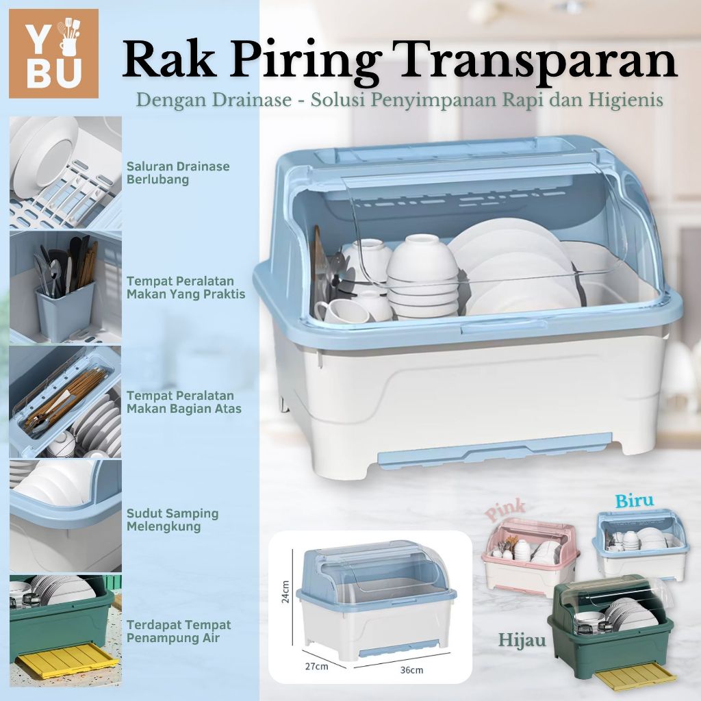 Rak Piring Minimalis di Atas Wastafel – Kering Cepat, Rapi, dan Bersih Yibu