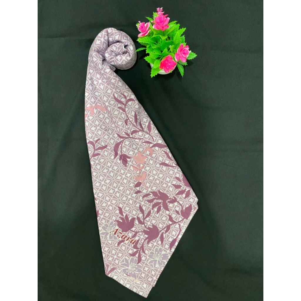 JILBAB SEGI EMPAT MOTIF DAUN UNGU