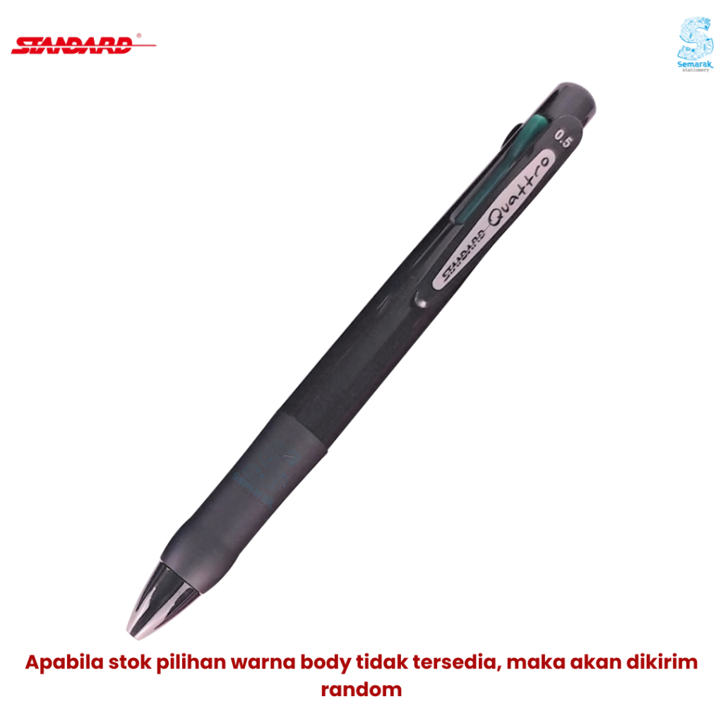 

Standard Quattro Retract Pen Oil Gel Alfatip 0.5 - Hitam