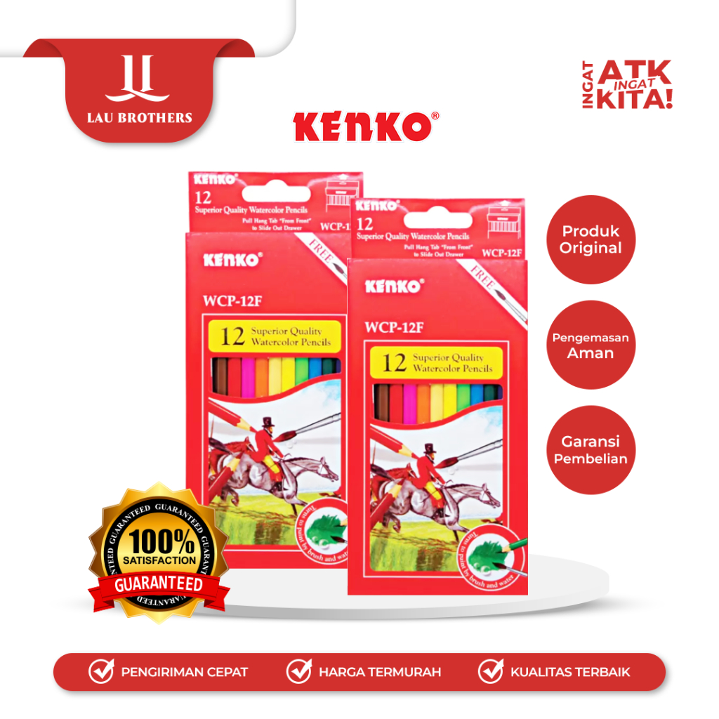 

KENKO 12 PENSIL WARNA AIR/ WATER COLOR PENCIL WCP-12F (1SET)