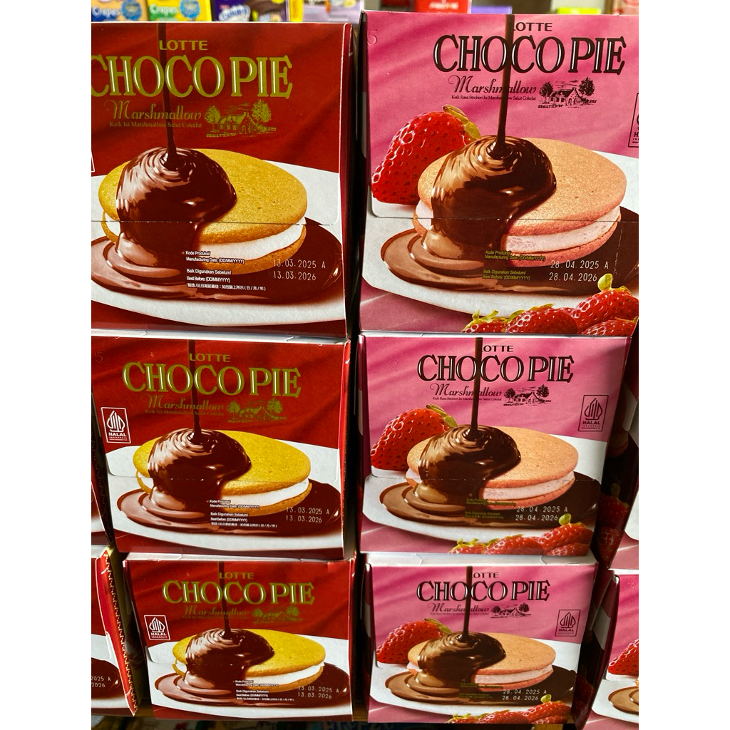 

Chocopie Lotte Coklat & Strawberry