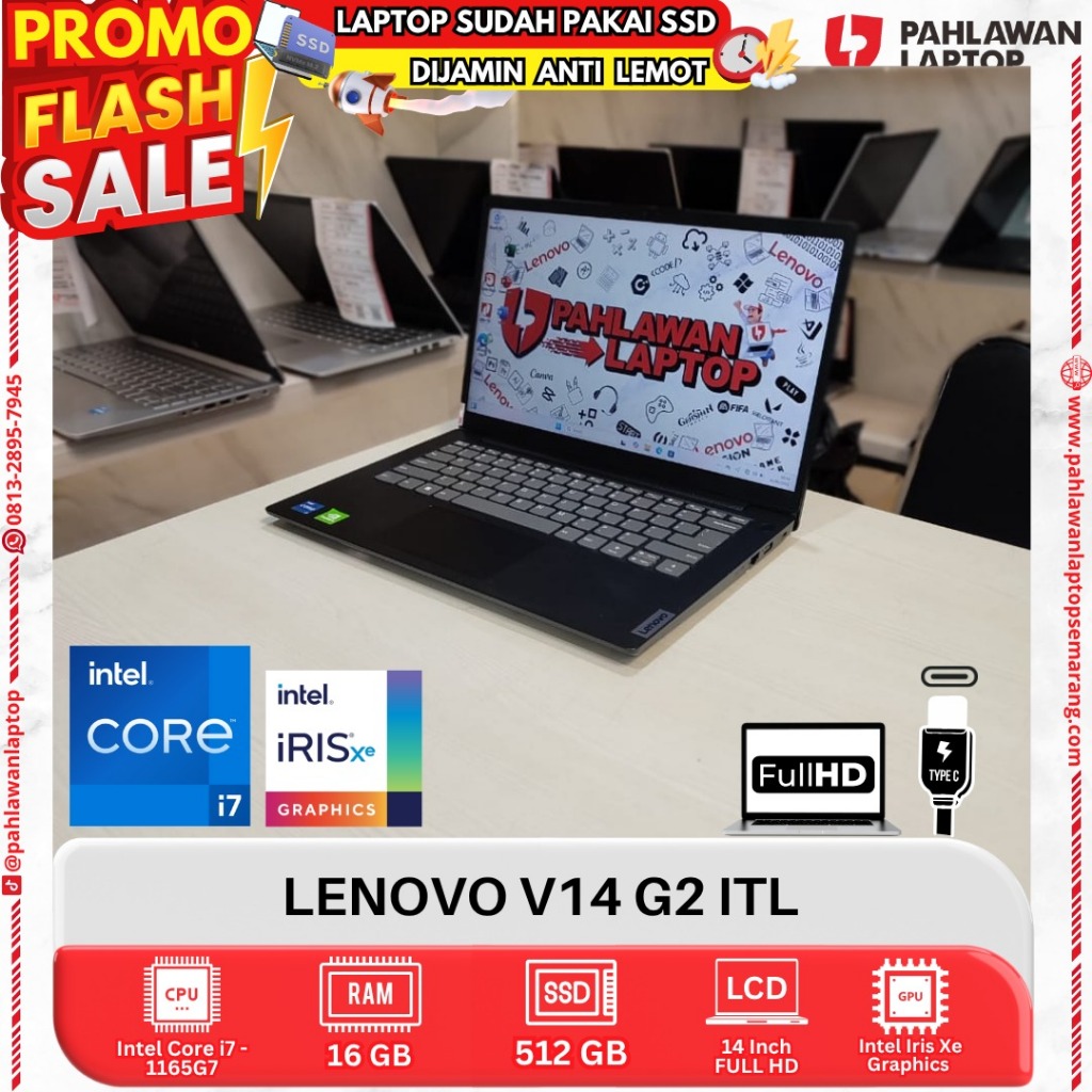 LAPTOP LENOVO V14 G2 ITL Core i7 GEN 11 RAM 16GB SSD 512GB DUAL VGA