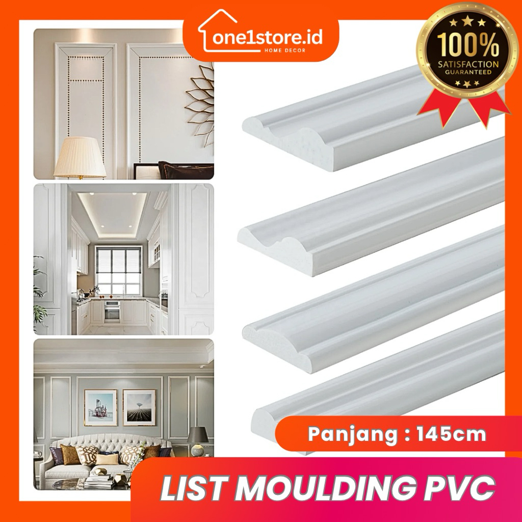 List Moulding PVC Wall Moulding PVC 145cm Anti Rayap Dekorasi Dinding