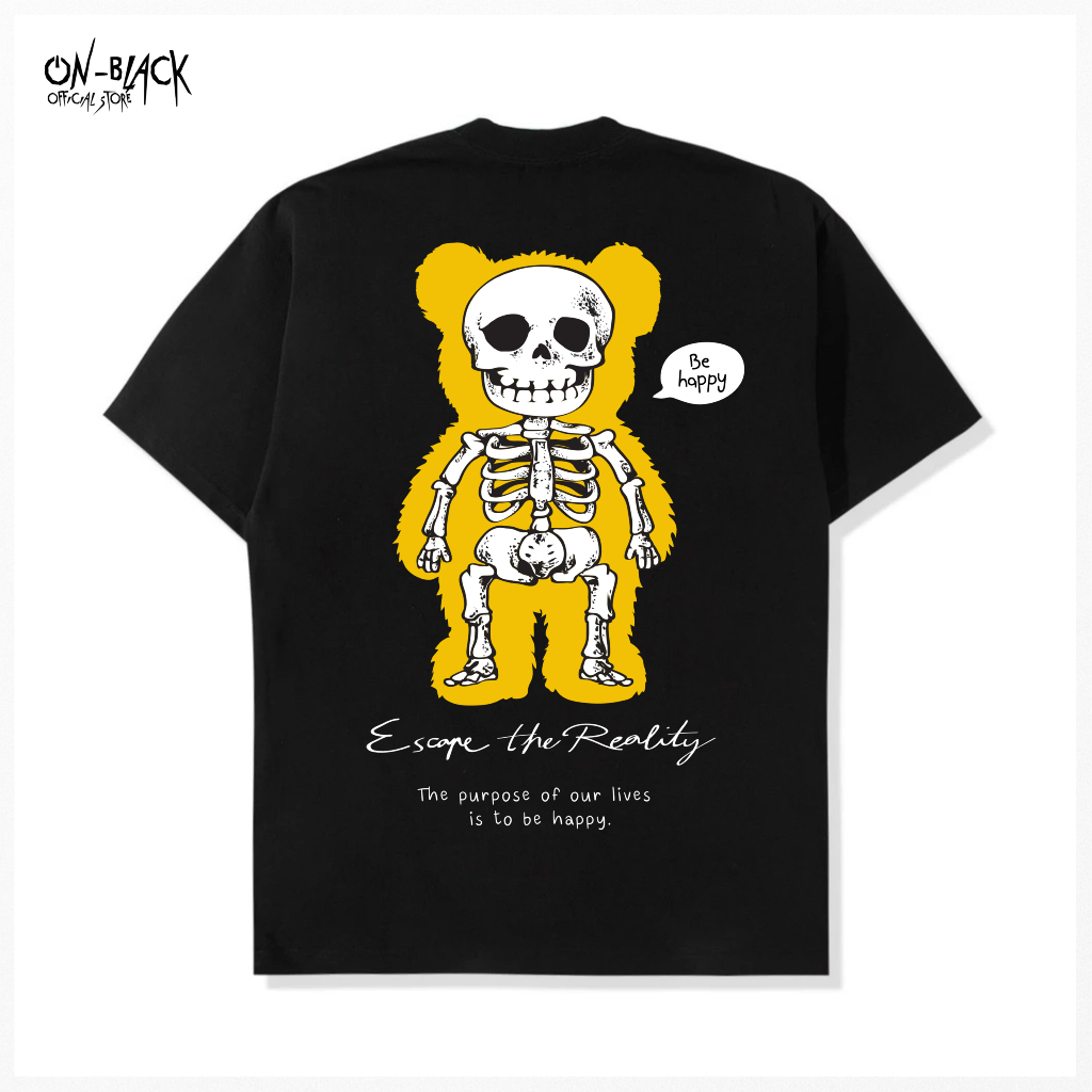 Kaos Distro Pria & Wanita T-shirt Hitam All Varian Bear Street Wear Escape The Reality Cotton Combad