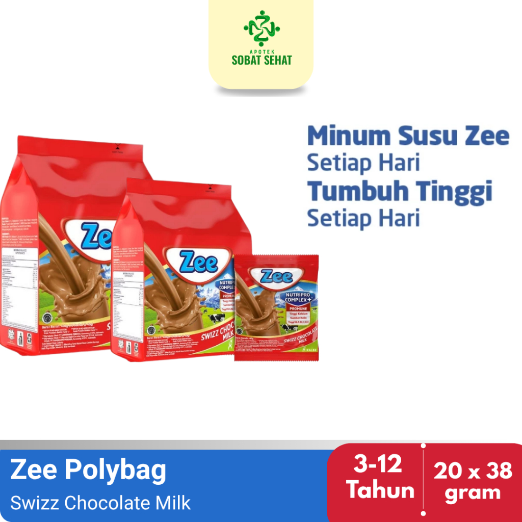 

[2 pak] -ZEE Sachet In Bag Rasa Swizz Chocolate 10 x 38 gram - Susu denagn penuh nutrisi DHA & Tinggi Kalsium