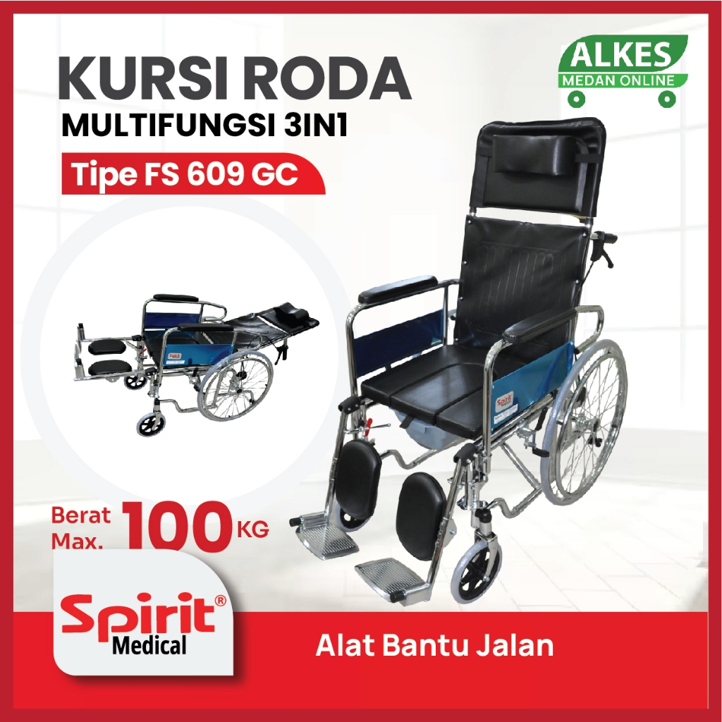 KURSI RODA 3 FUNGSI FS 609 GC SPIRIT | KURSI RODA BAB + TIDURAN