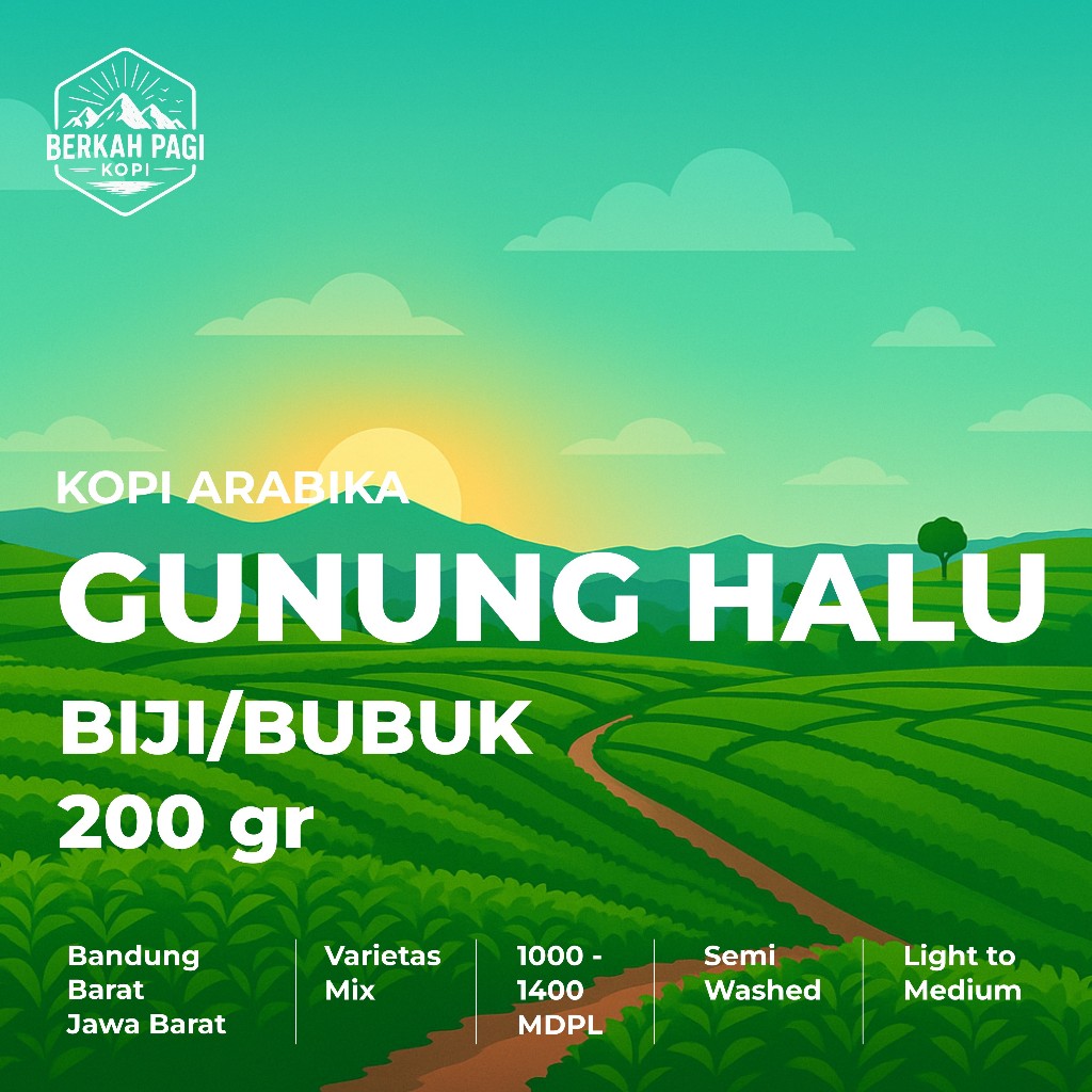 

Biji Kopi Bubuk / Single Origin Coffee Arabika Gunung Halu Honey Process 200 gr