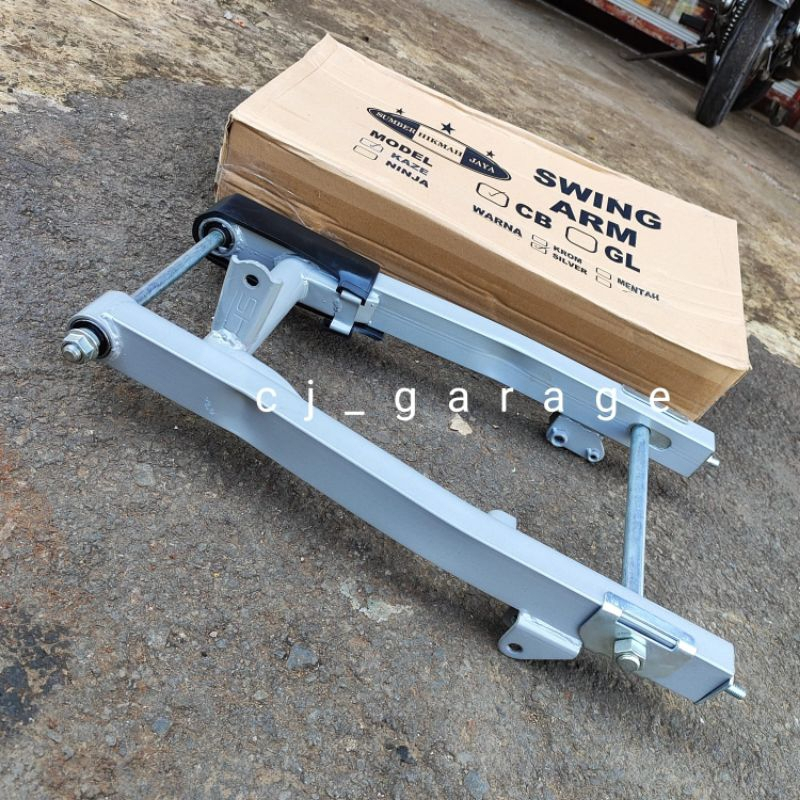 ARM KAZE PNP CB 100 CB 125 Fullset Silver SWING ARM CB100 C125 Bahan tebal presisi By SHJ