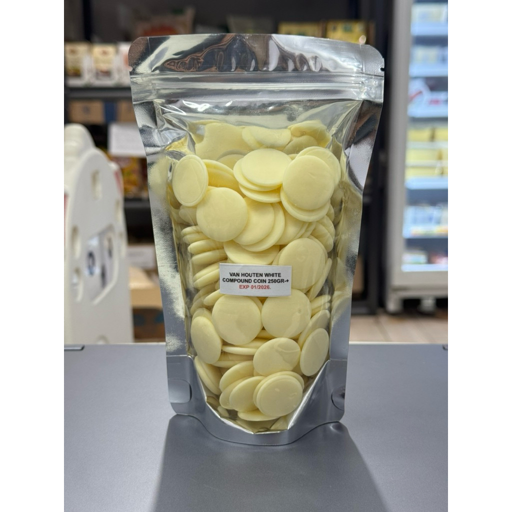 

VAN HOUTEN WHITE COMPOND COIN 250gr -+