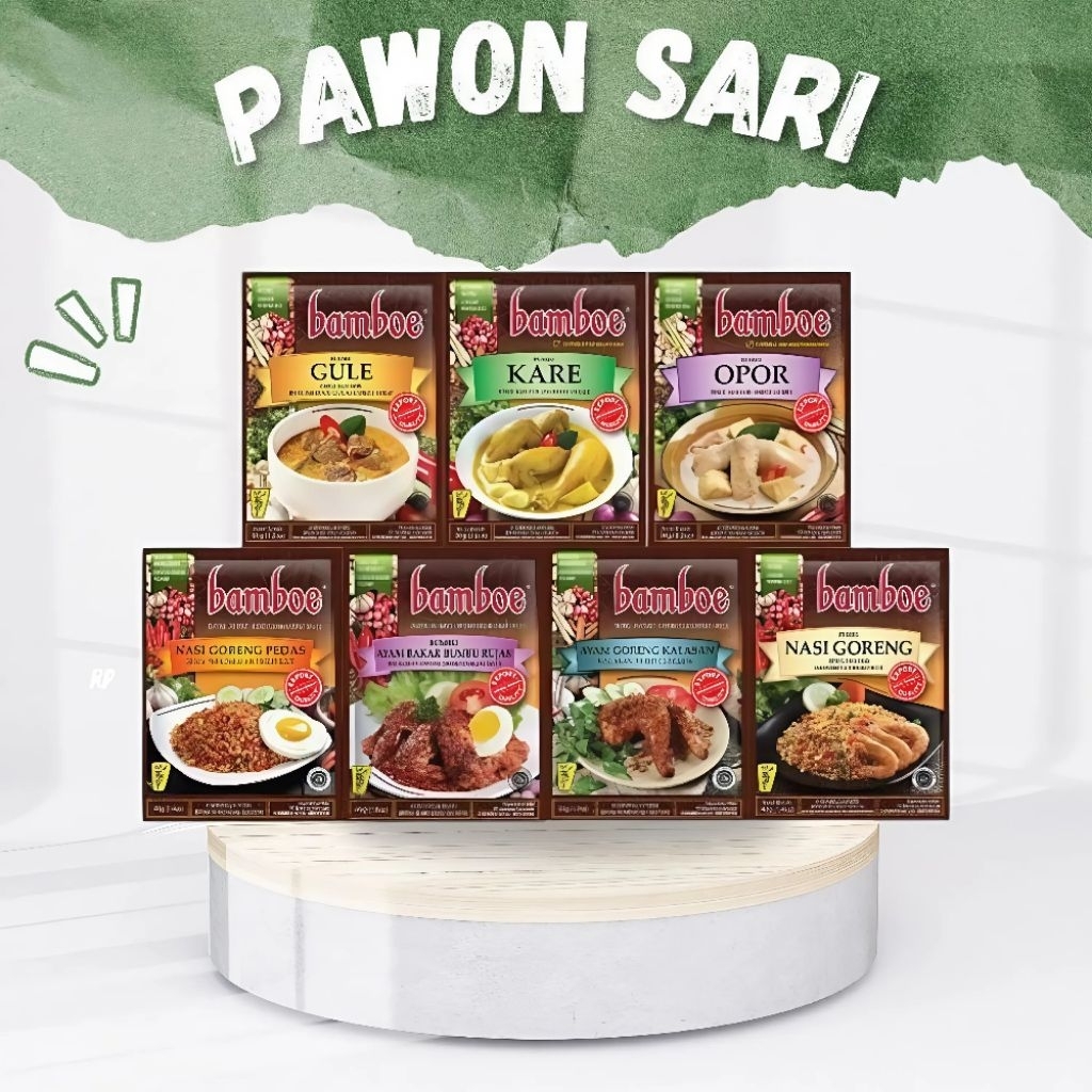 

Bumbu bamboe semua varian | rendang | soto ayam | opor ayam | kare | nasi goreng | gule | semur | rawon | balado | tomyum