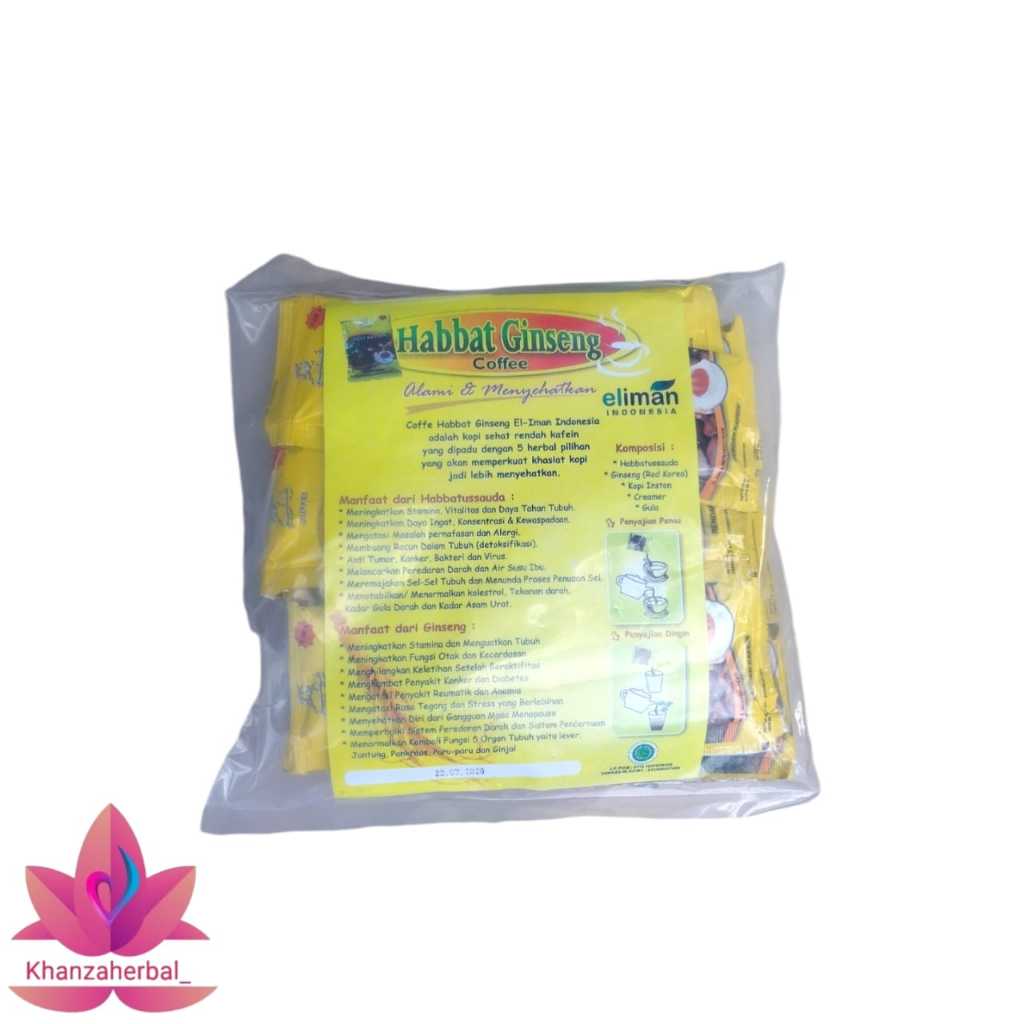 

Kopi 5 In 1 Habbat Gingseng Coffee El-Iman Original Paket Hemat ( 30 Sachet )