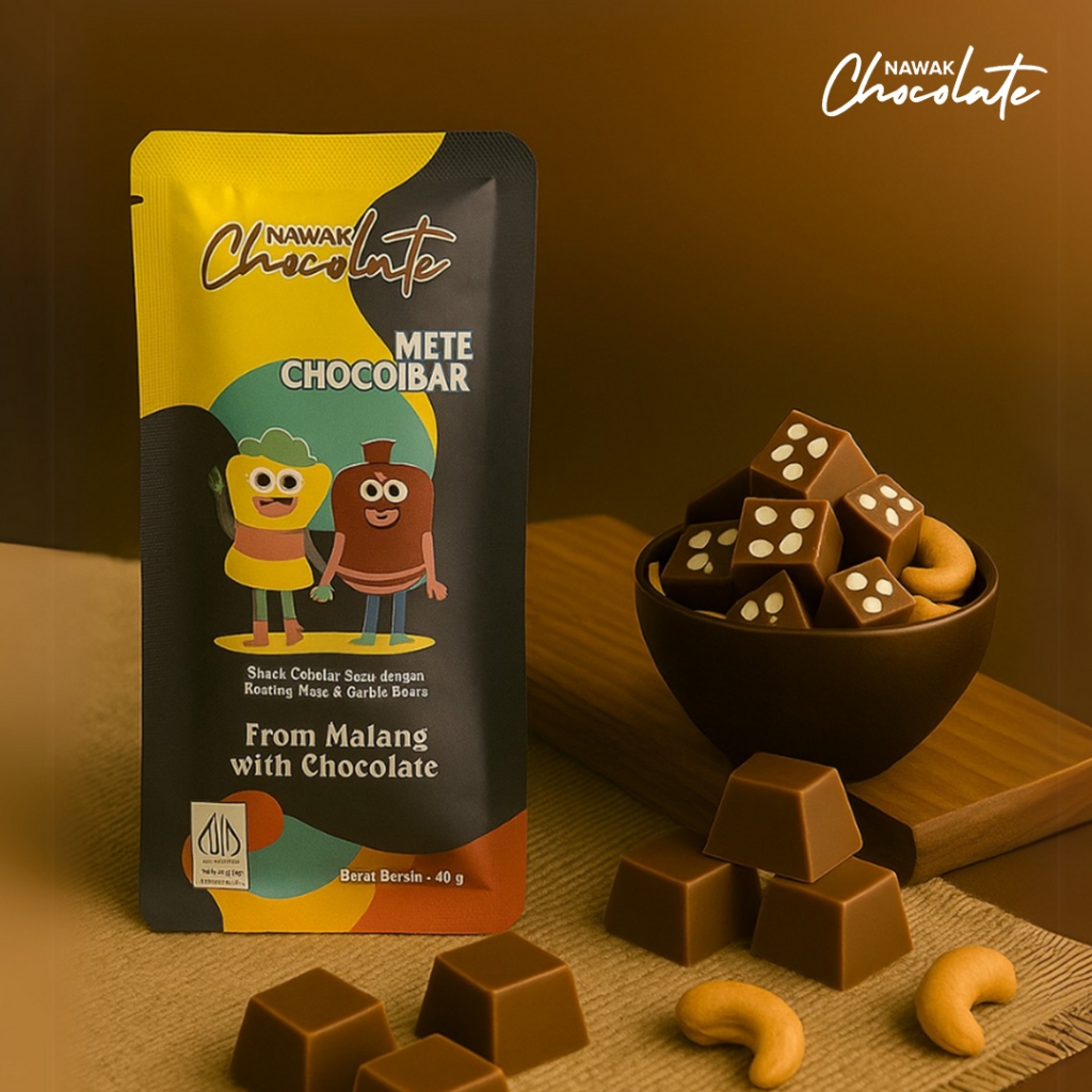 

Nawak Coklat Choco Bars - Snack Coklat Susu Batang Yang Enak Rasa Kacang Mede | 40gr |