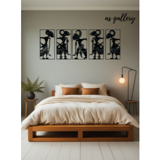 Pajangan Dekorasi Dinding 1set/5 gambar / Gambar wayang pandawa lima / Pajangan Gambar / Wall Decor 