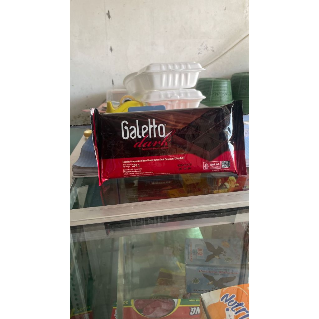 

galetto dark chocolate kemasan 250gr