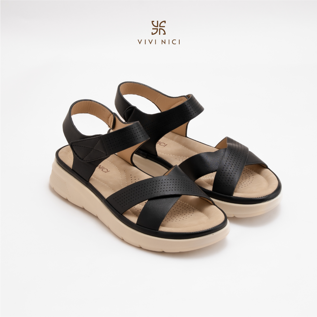 VIVI NICI - Raina Sandal Slip On Wedges Wanita Hak 3 Cm