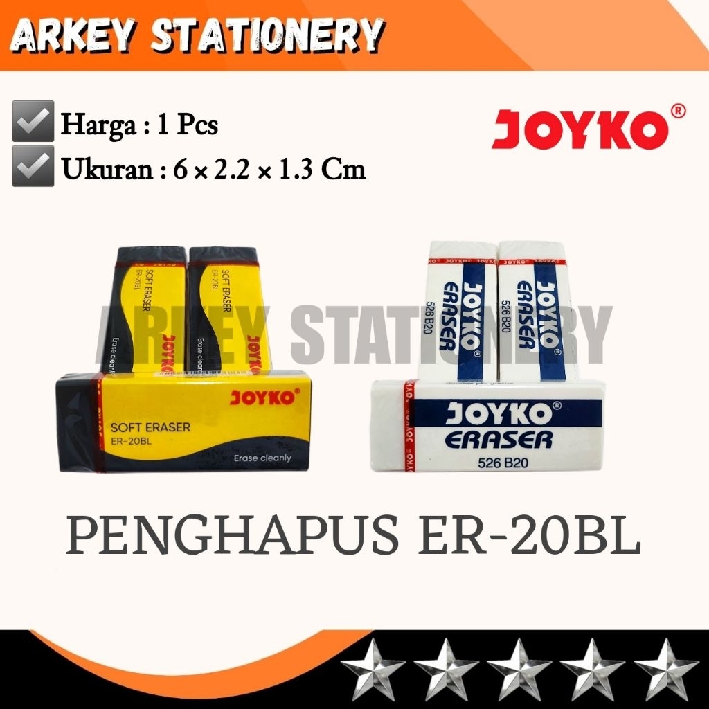 

JOYKO Penghapus Besar Hitam ER-20BL / Penghapus Besar Putih 526 B20