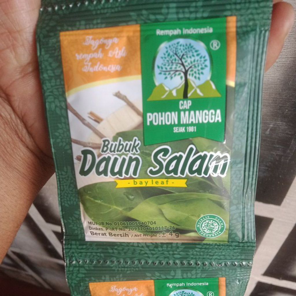 

Bubuk Daun salam,cap pohon mangga sejl 1991