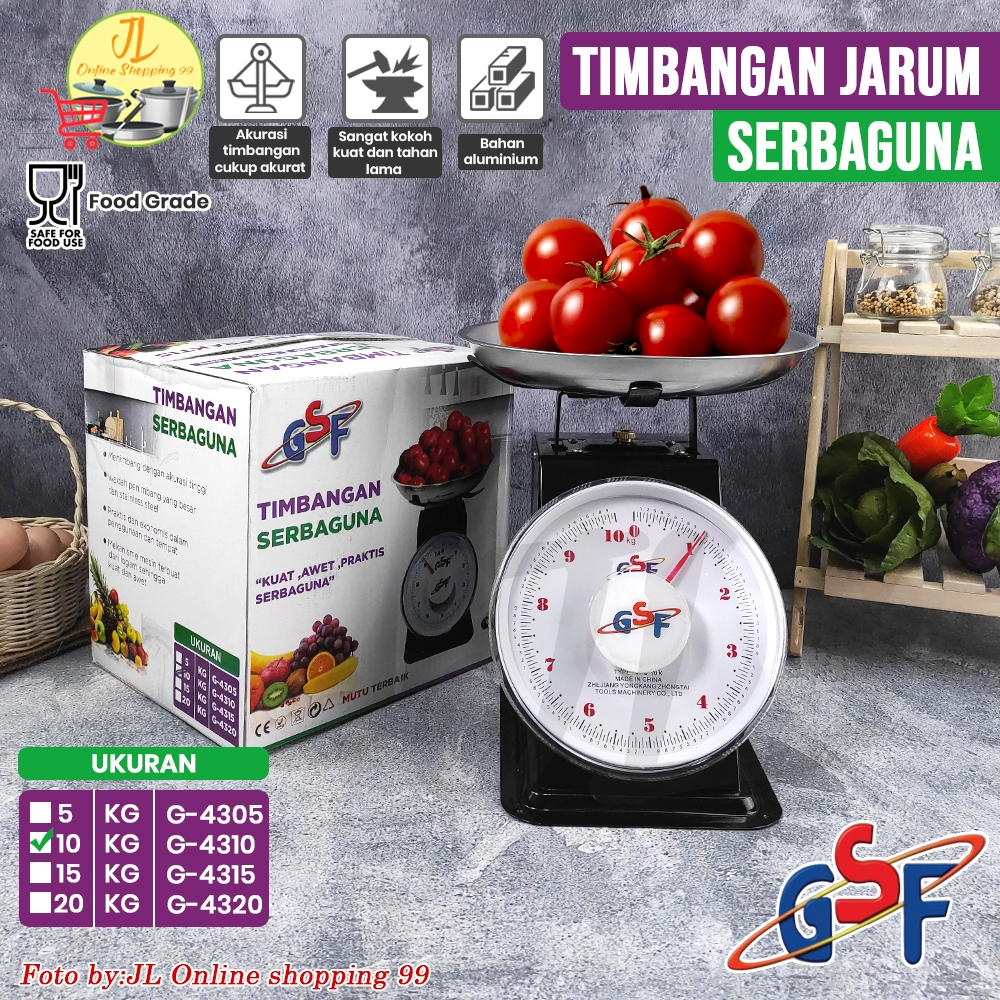 GSF Timbangan jarum buah manual 10kg warna hitam G-4310 / kitchen scale