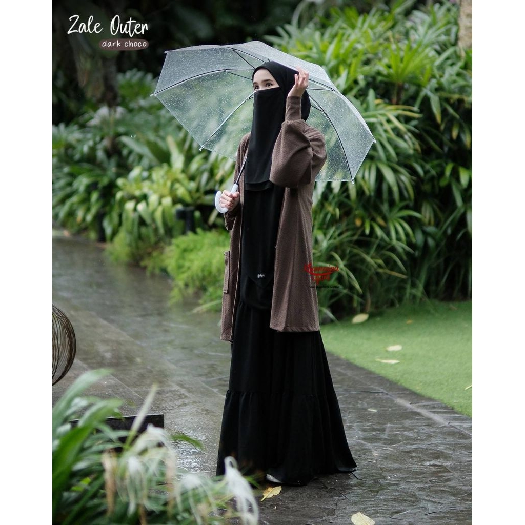 Zale outer By Khumaira syar'i| long outer cardigan wanita
