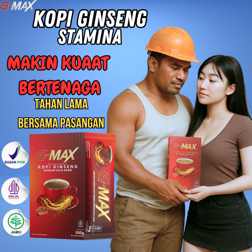 

G-max Minuman Kopi Stamina Ginseng Tahan Lama Kuaat Semalaman Pria Original Coffe G max