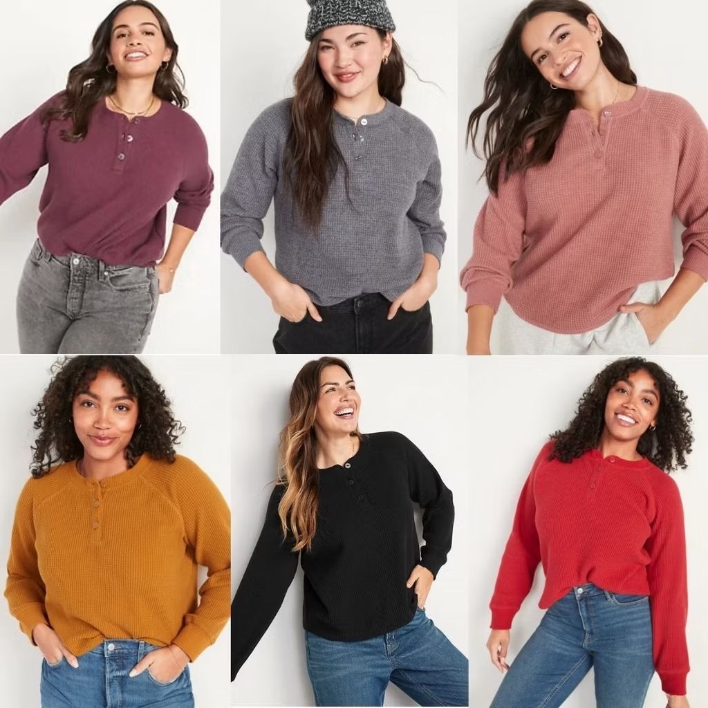 ON Waffle Knit Henley Top