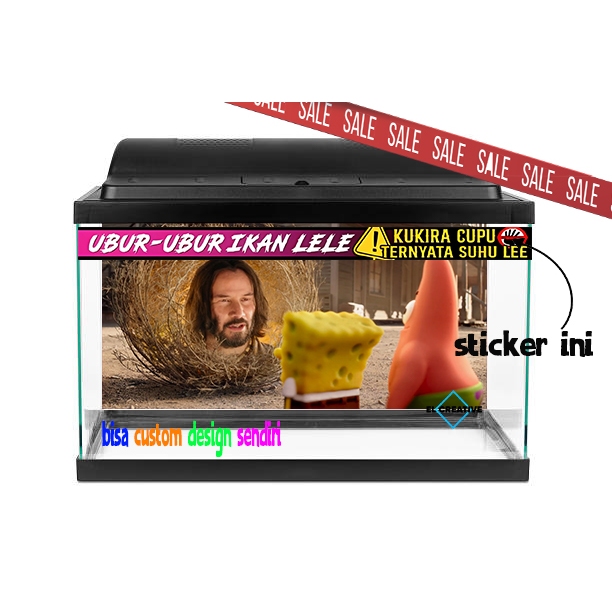 sticker stiker list aquarium hiasan aquarium kaca depan bisa custom design sendiri