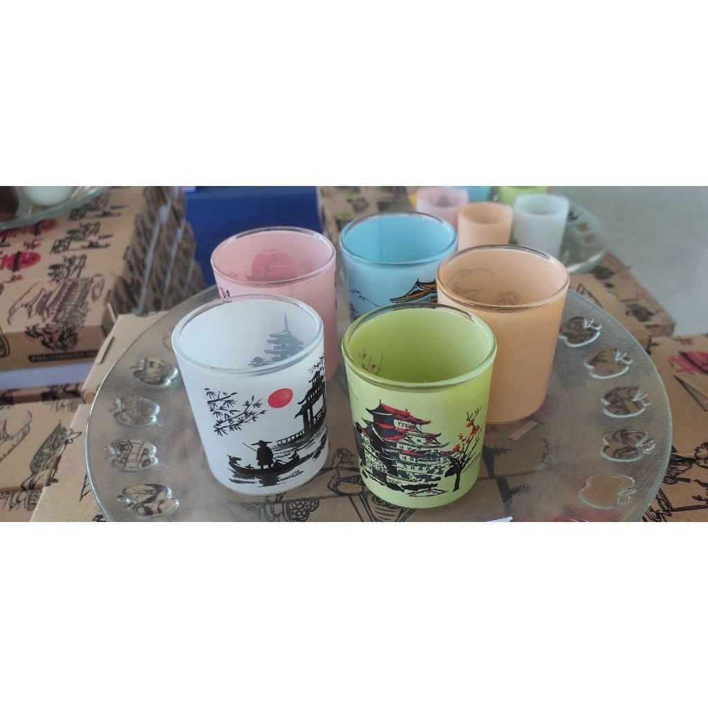 GELAS KACA KECIL SET MOTIF