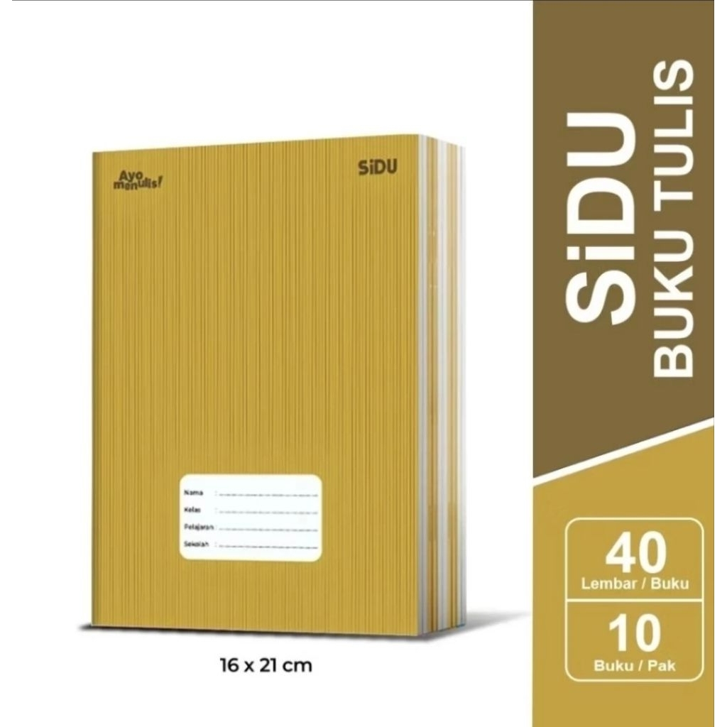 

BUKU TULIS SIDU CRAFT 40 LEMBAR COVER SAMPUL NAMA (1 PAK/10 BUKU)