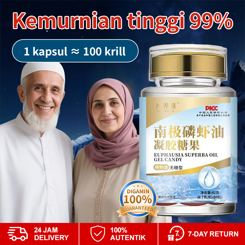 

❤️Beli 2 gratis 2❤️【Versi Ditingkatkan 】 Permen Gel Minyak Krill Antartika (60 Butir/Botol) 0 Gula Tebu 100% Alami Astaxanthin Omega-3 DHA EPA Minyak Krill Alami Suplemen Kesehatan Meningkatkan Kesehatan Pembuluh Darah