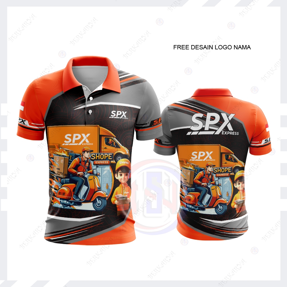 KAOS POLO JERSEY SPX EXPRESS BAJU DRIVER KURIR PAKET SHOPEE || BAJU SPX EXPRESS FULLPRINT