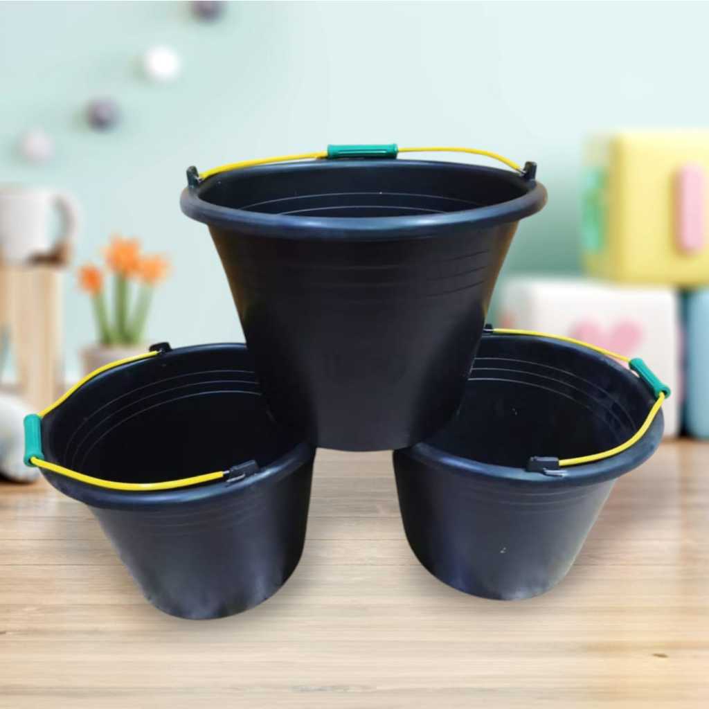 Ember Plastik Hitam Cor Pel 18 dan 22/Ember Hitam Anti Pecah | Ember Murah Bahan Tebal
