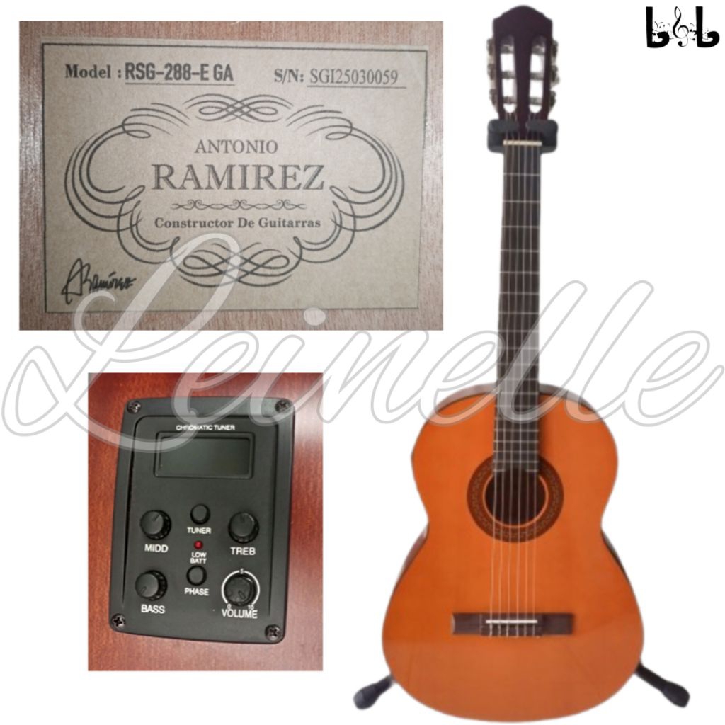 Antonio Ramirez RSG-288-E GA Gitar Klasik Elektrik Listrik Classical Electric Guitar
