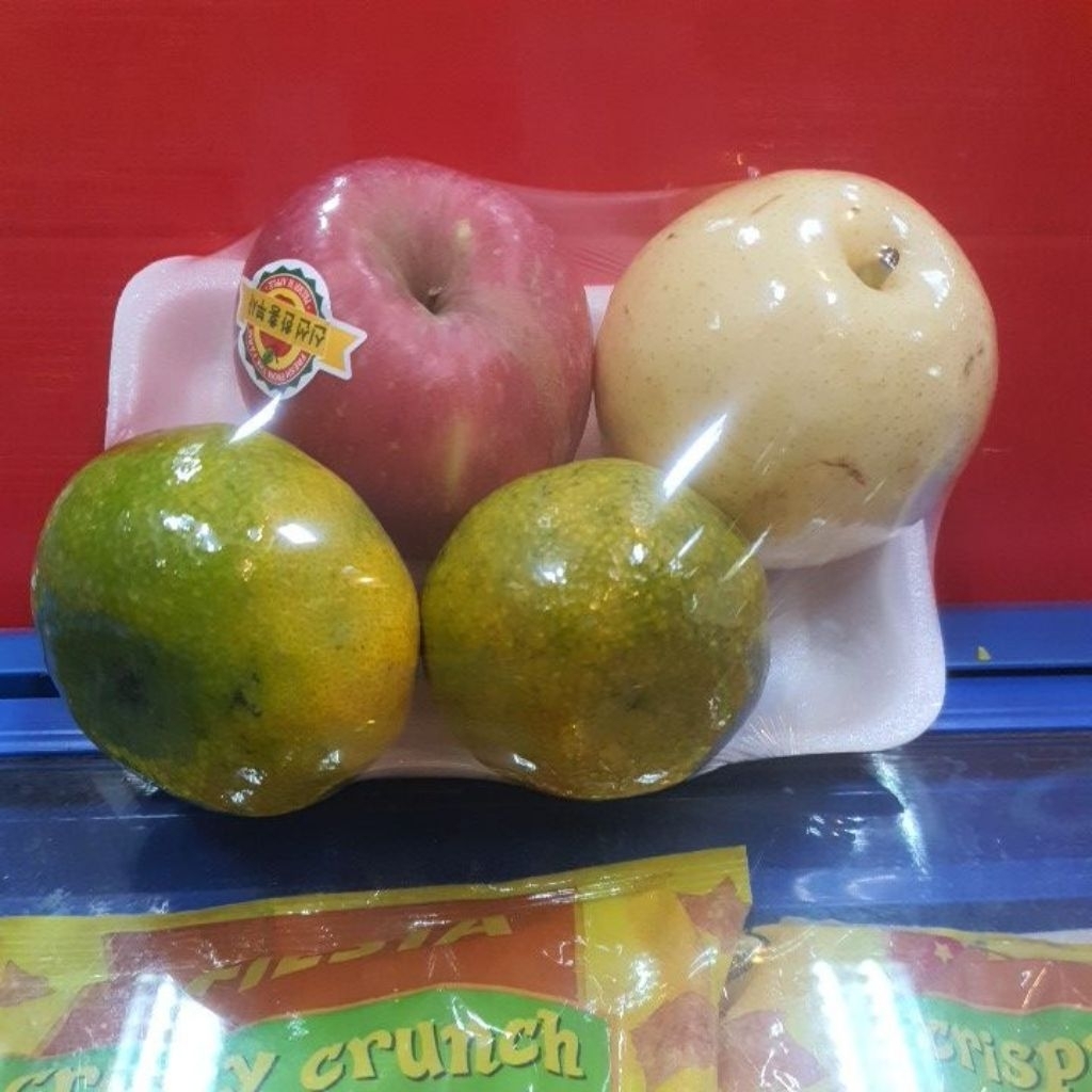 

parsel/Hampers buah piring busa petak