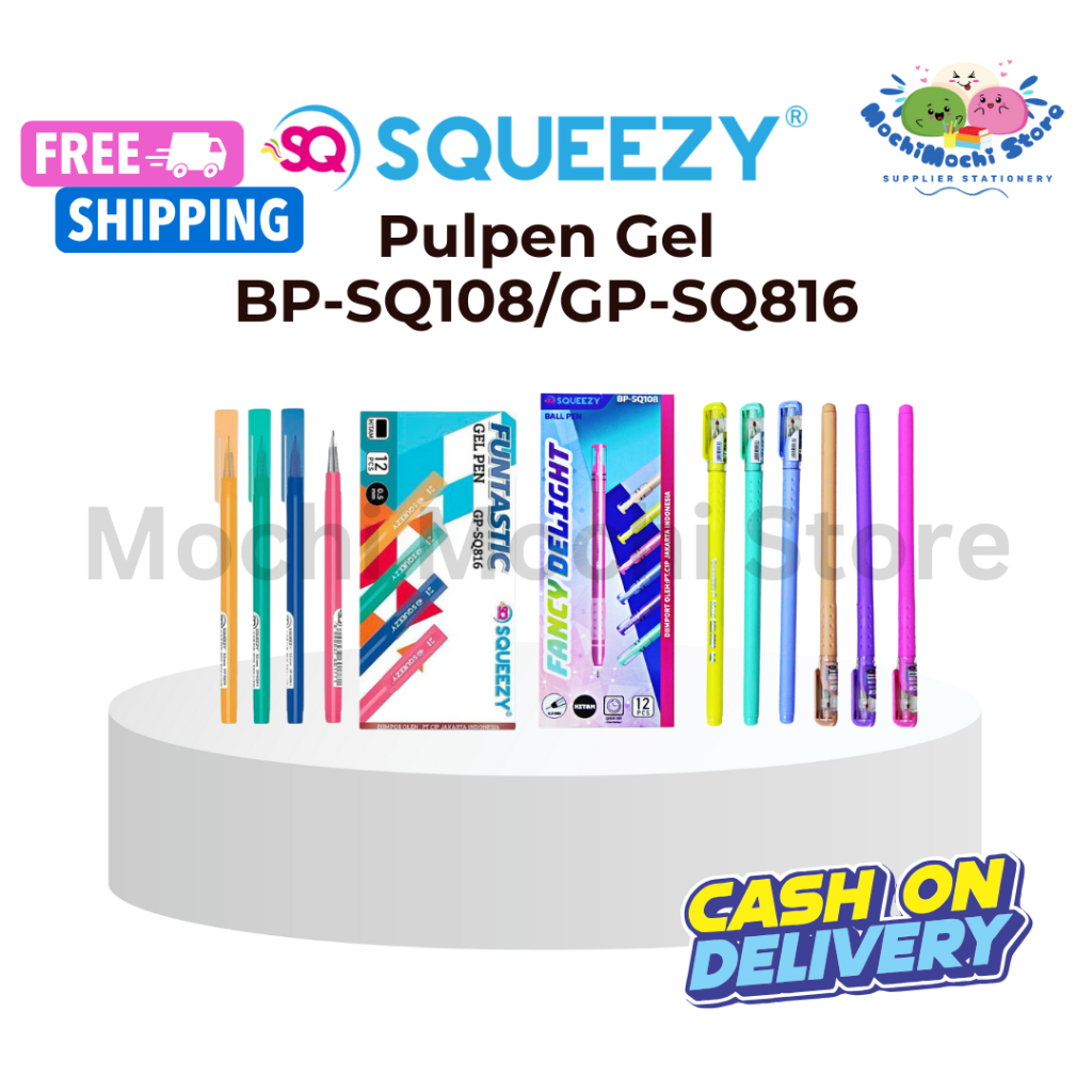 

PER 6 KOTAK Pulpen Gel SQUEEZY BP-SQ108 / GP-SQ816 | Pulpen Gel | Gel Pen | Tip 0.5mm