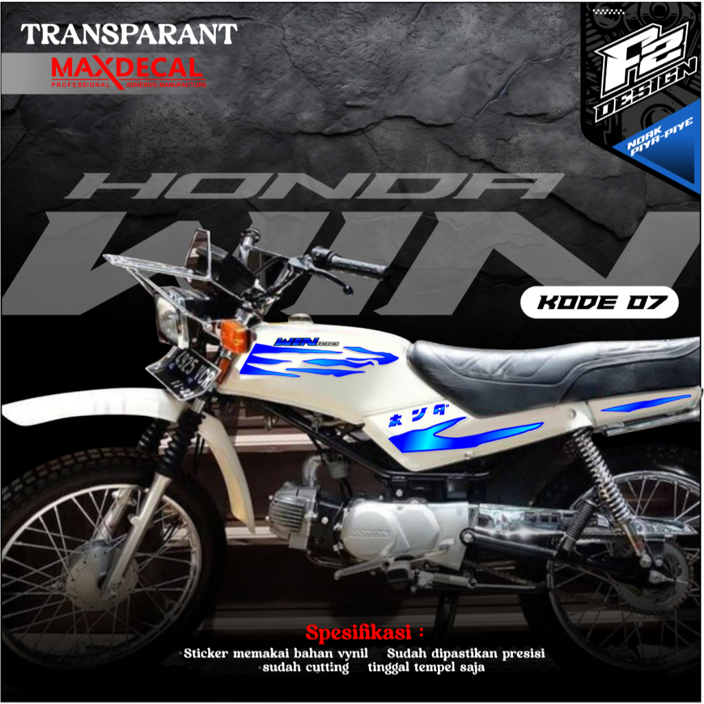 STIKER HONDA WIN 100 STRIPING HONDA WIN 100 / STIKER WIN 100 / STRIPING WIN 100 TRANSPARAN KODE 07