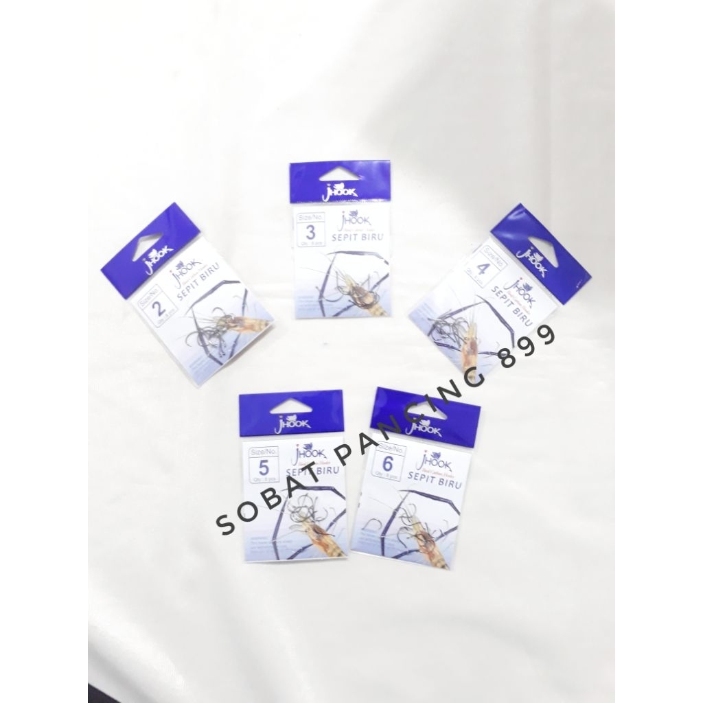 Mata Pancing Udang J hook Sepit biru