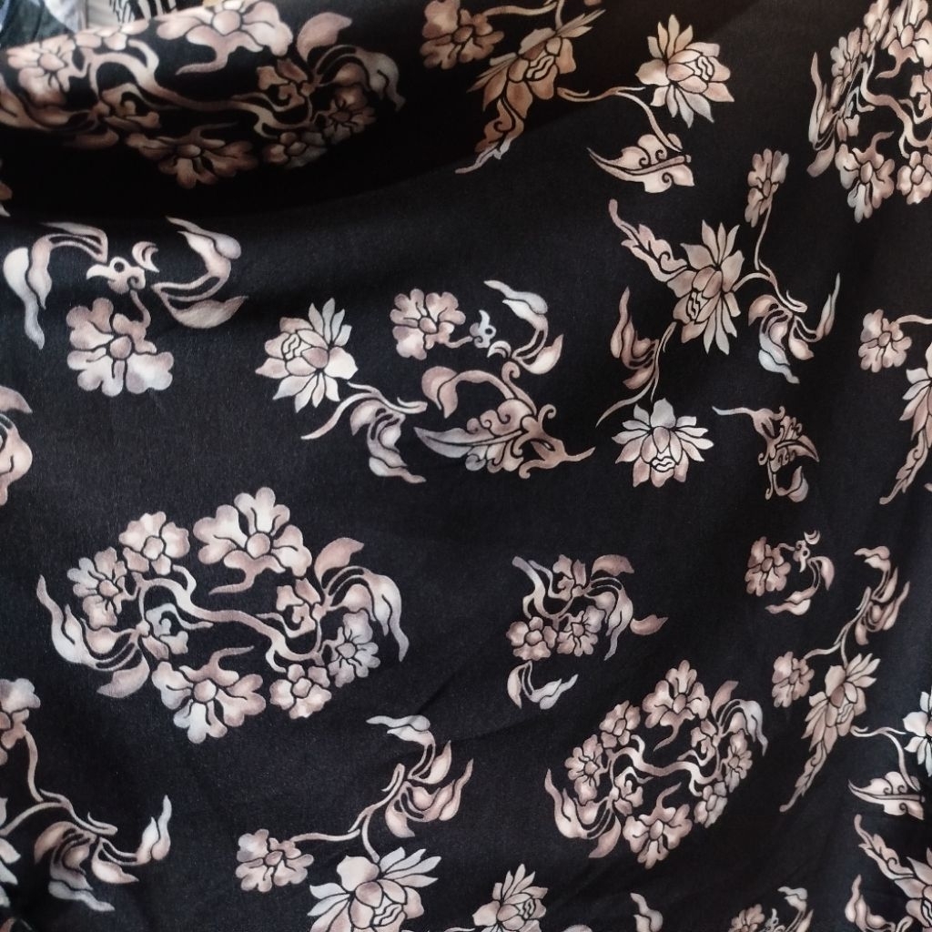 Bahan Satin Motif - Kain Saten Silk - Bahan Satin Silk Motif - Kain Kebaya - Kain Meteran - Bahan Sa