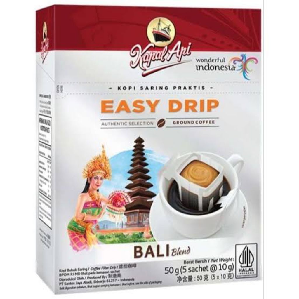 

Kopi kapal api bali easy drip box (5x10gr) 50gr