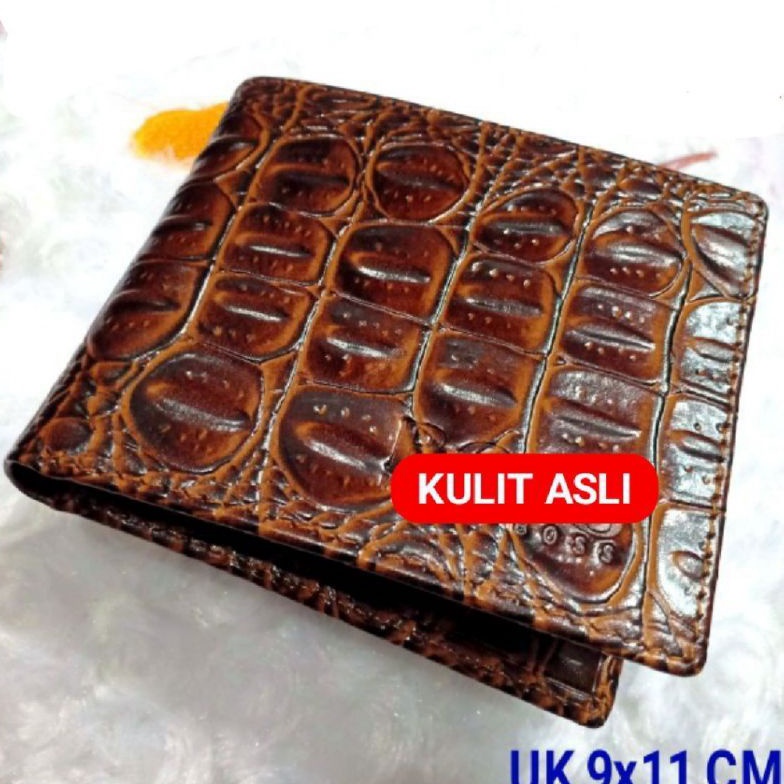 KODE V6J ZICO DOMPET KULIT PRIA ORIGINAL KULIT SAPI ASLI MOTIF BUAYA LIPAT TDUR