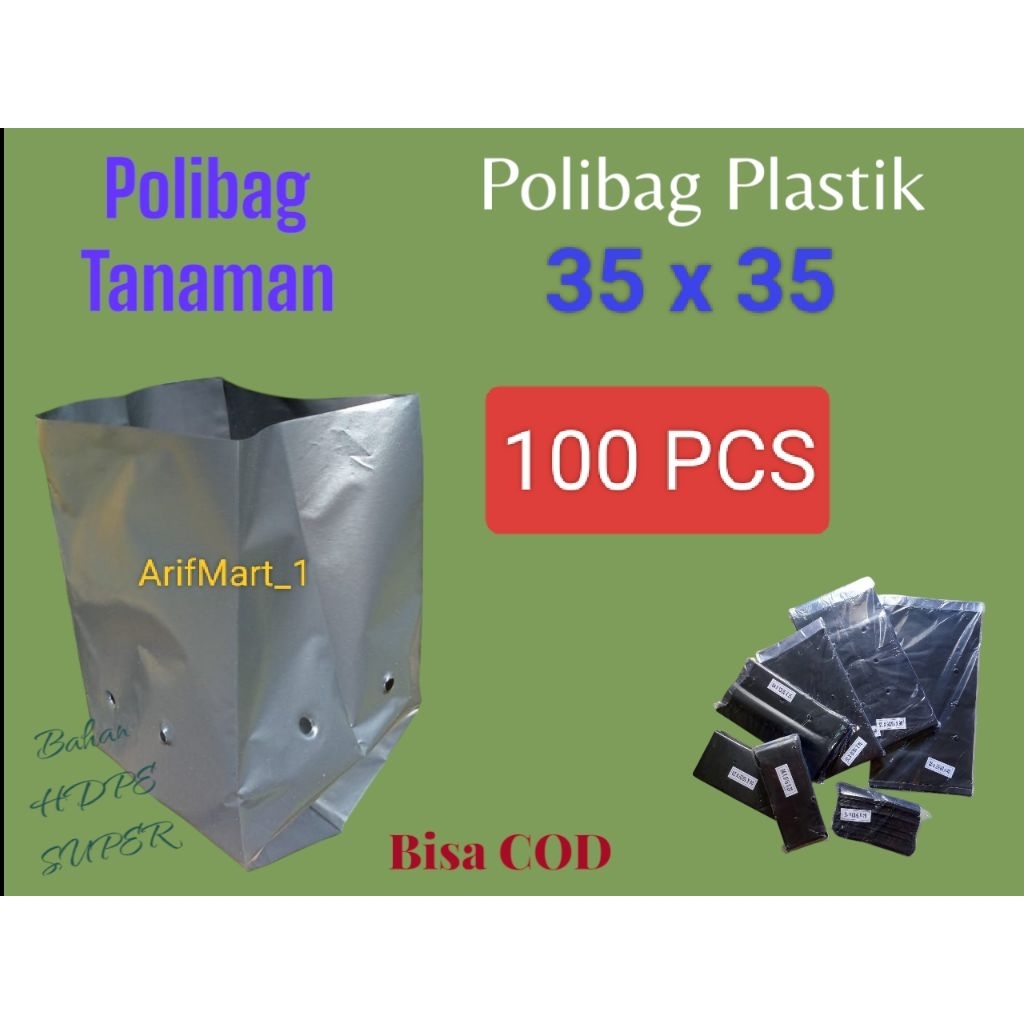 (100Pcs) Polibag Plastik Ukuran 35x35 Polibag Tanaman