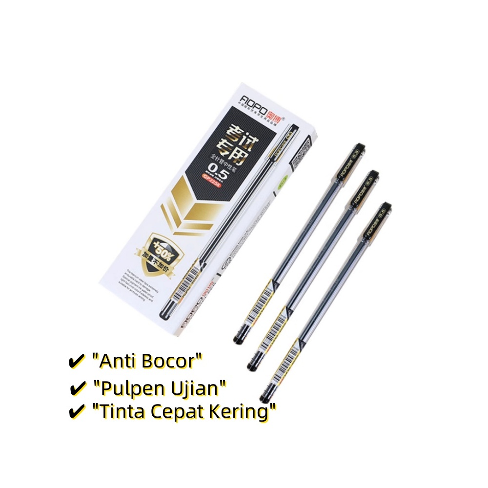

Pulpen Ujian 0.5mm SNI - Pack 12, Tinta Lancar & Anti Coret (Hemat Buat Sekolah/Kantor)​