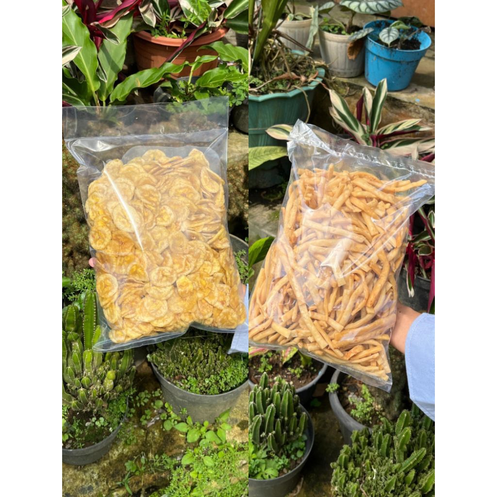 

PAKET HEMAT 2in1 - Keripik Pisang + Stik Goreng || Cemilan Renyah dan Gurih