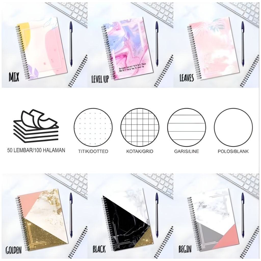 

NOTEBOOK A5 / JURNAL GRID / DOTTED / BLANK / LINE A5 AESTHETIC BUKU CATATAN/BUKU TULIS LARIS MURAH